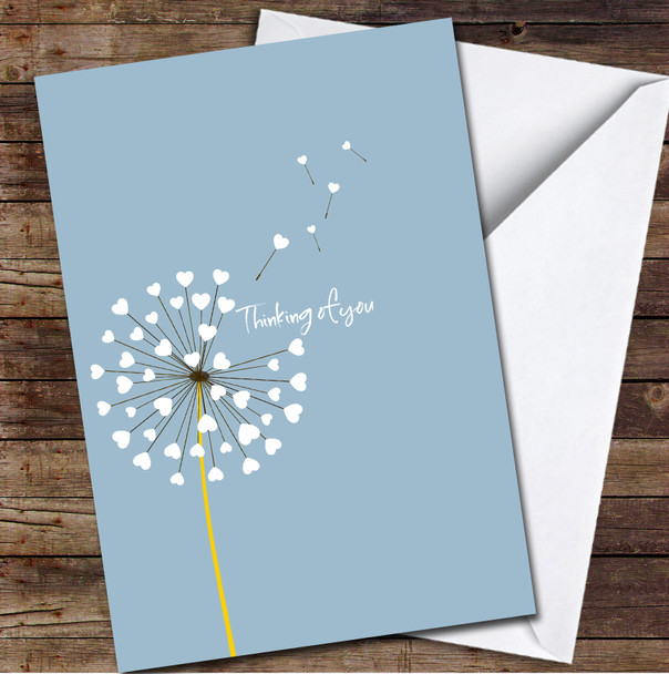 Dandelions Flying Hearts Thinking Of You Sympathy Personalised Card