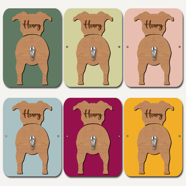 Staffordshire Bull Terrier Dog Lead Holder Leash Hook Any Colour Personalised