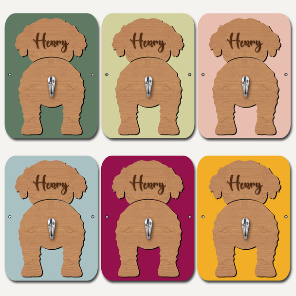 Mini English Doodle Dog Lead Holder Leash Hook Any Colour Personalised Gift