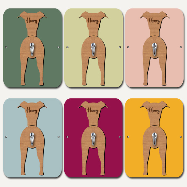 Italian Greyhound Dog Lead Holder Leash Hanger Hook Any Colour Personalised Gift