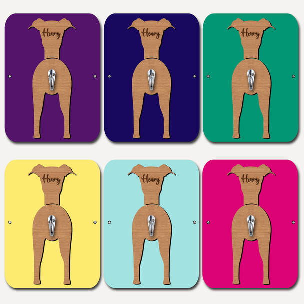 Italian Greyhound Dog Lead Holder Leash Hanger Hook Any Colour Personalised Gift