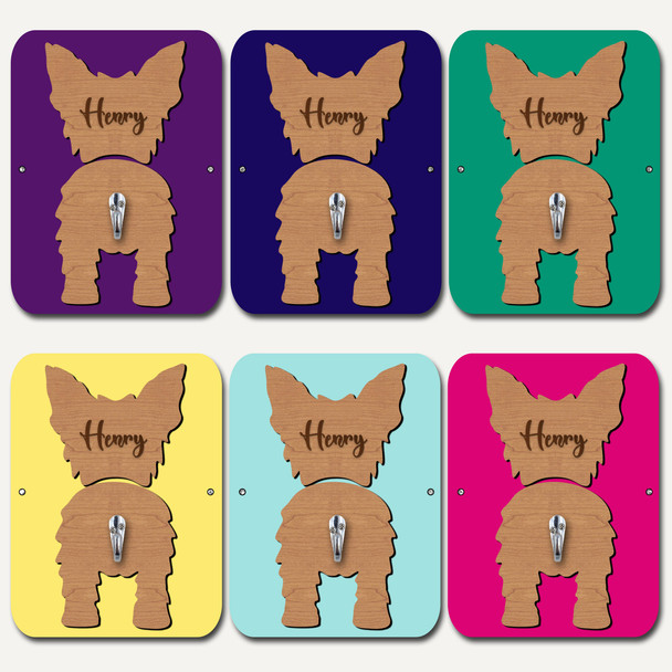 Yorkshire Terrier Dog Lead Holder Leash Hanger Hook Any Colour Personalised Gift