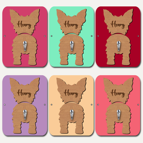 Yorkshire Terrier Dog Lead Holder Leash Hanger Hook Any Colour Personalised Gift