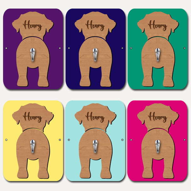 Border Terrier Dog Lead Holder Leash Hanger Hook Any Colour Personalised Gift