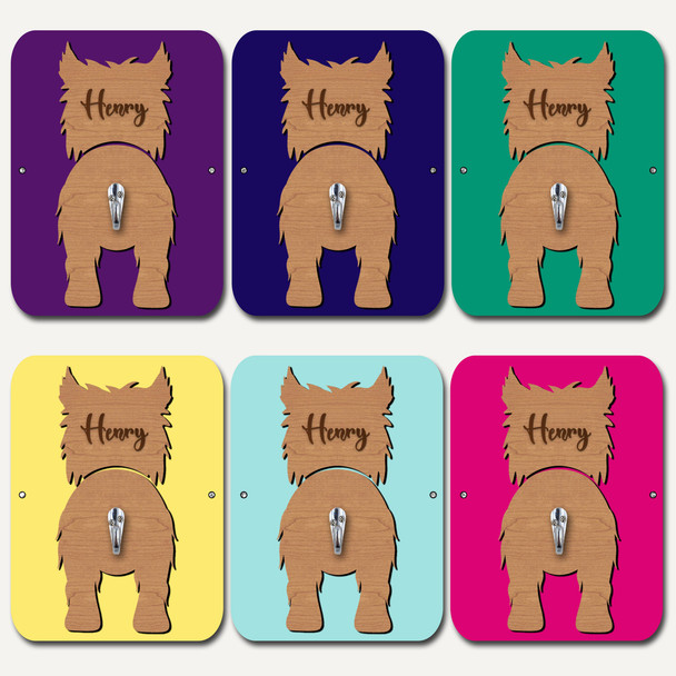 Cairn Terrier Dog Lead Holder Leash Hanger Hook Any Colour Personalised Gift
