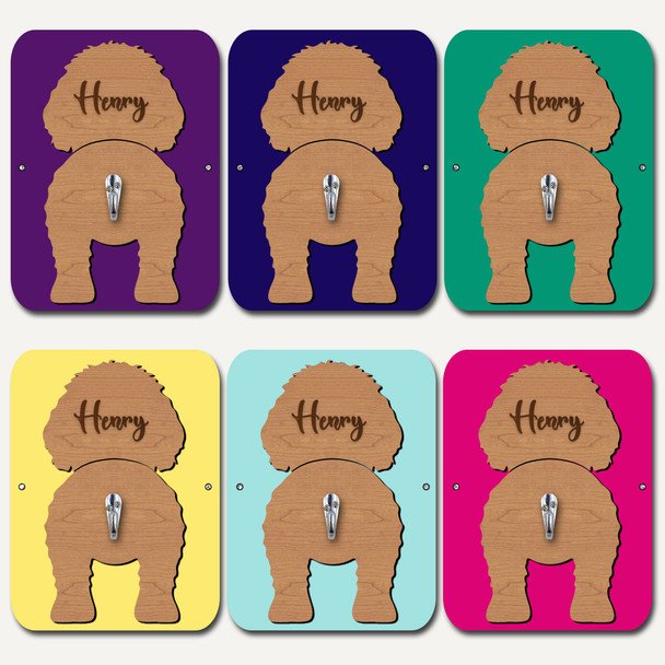 Aussiedoodle Dog Lead Holder Leash Hanger Hook Any Colour Personalised Gift