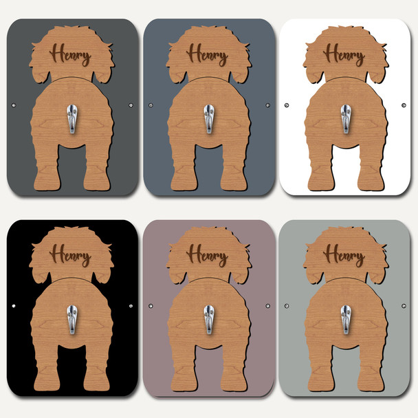 Goldendoodle Dog Lead Holder Leash Hanger Hook Any Colour Personalised Gift