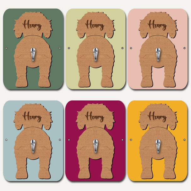 Goldendoodle Dog Lead Holder Leash Hanger Hook Any Colour Personalised Gift