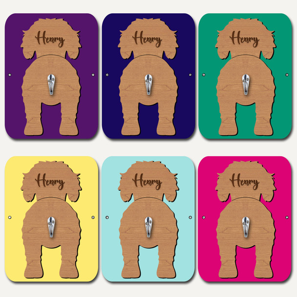 Goldendoodle Dog Lead Holder Leash Hanger Hook Any Colour Personalised Gift