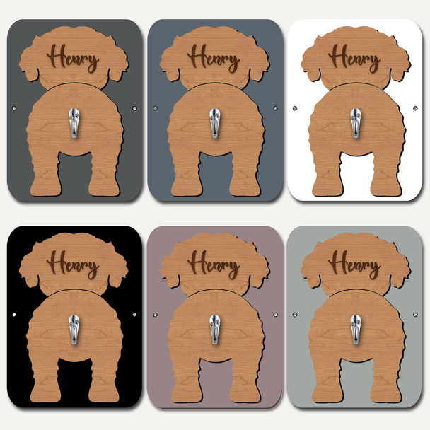 Aussiepoo Dog Lead Holder Leash Hanger Hook Any Colour Personalised Gift