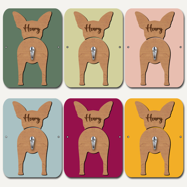 Chihuahua Dog Lead Holder Leash Hanger Hook Any Colour Personalised Gift
