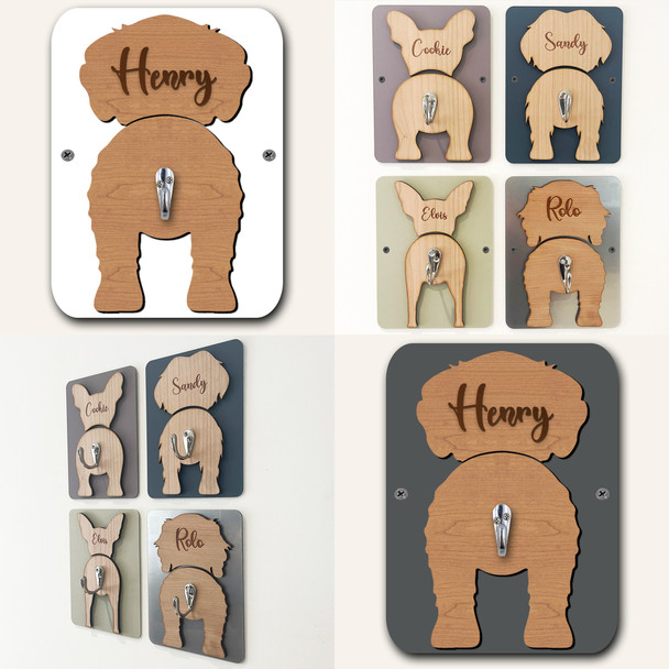 Schnoodle Dog Lead Holder Leash Hanger Hook Any Colour Personalised Gift