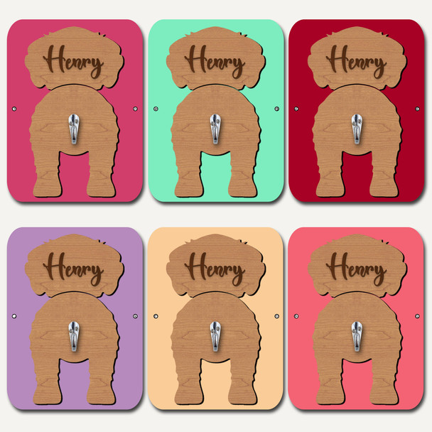 Schnoodle Dog Lead Holder Leash Hanger Hook Any Colour Personalised Gift