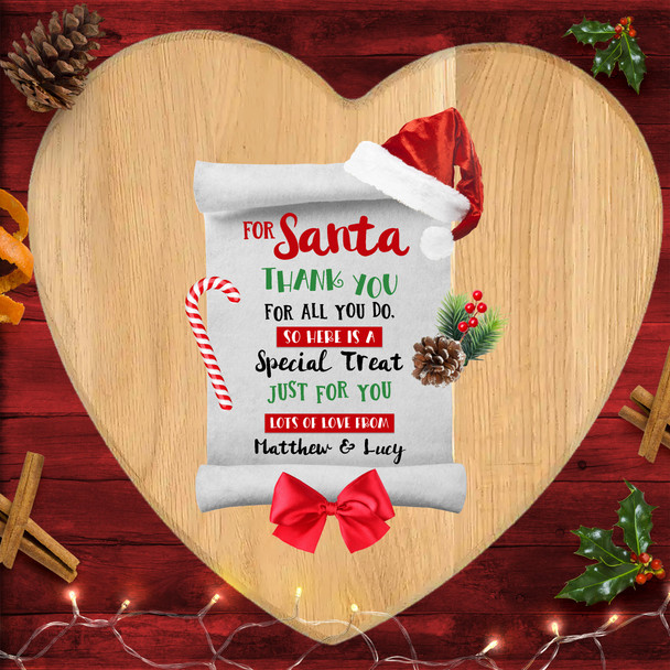 Special Treat Heart Personalised Christmas Eve Board Santa Reindeer Treat Plate