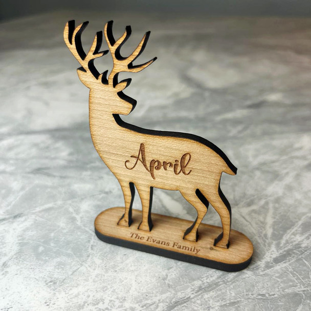 Reindeer Personalised Christmas Family Decoration Table Name Place Setting
