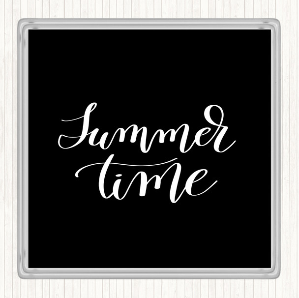 Black White Summertime Quote Coaster