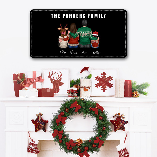 Black Family Names Characters Christmas Decoration Home Personalised Sign
