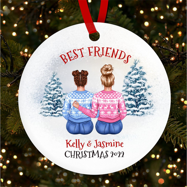 Best Friends Family Jumpers Personalised Christmas Tree Ornament Decoration