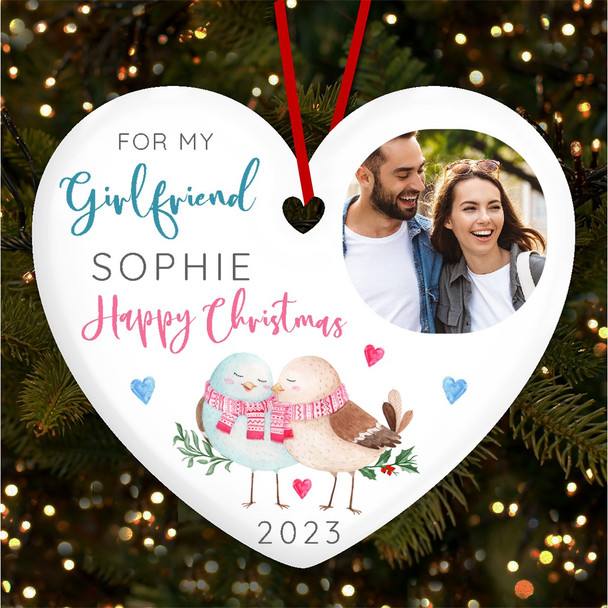 Girlfriend Romantic Photo Personalised Christmas Tree Ornament Decoration