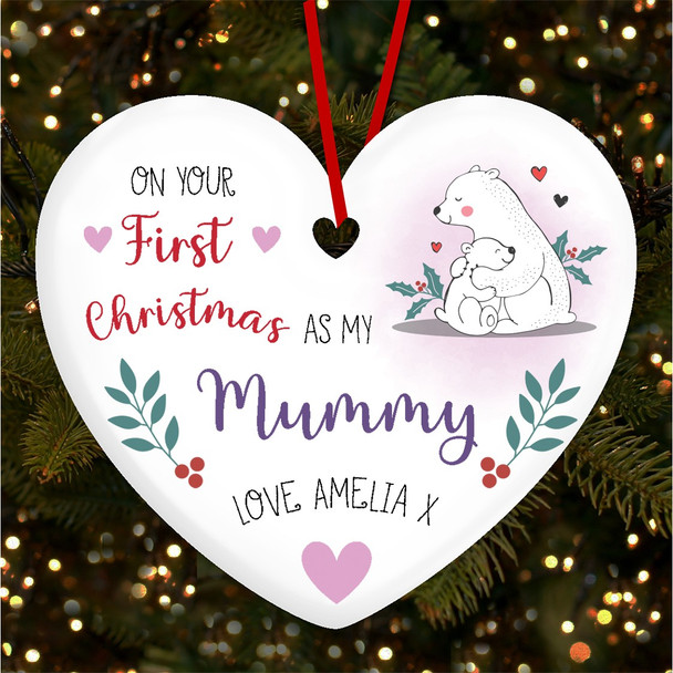 Your First As My Mummy Bear Personalised Christmas Tree Ornament Decoration