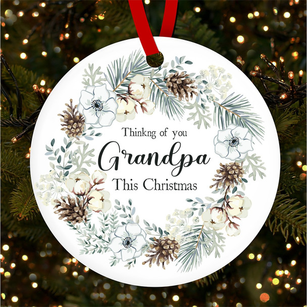 Thinking Of You Grandpa Memorial Personalised Christmas Tree Ornament Decoration