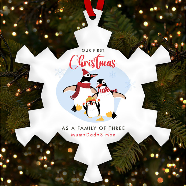 First Christmas As Family Personalised Christmas Tree Ornament Decoration