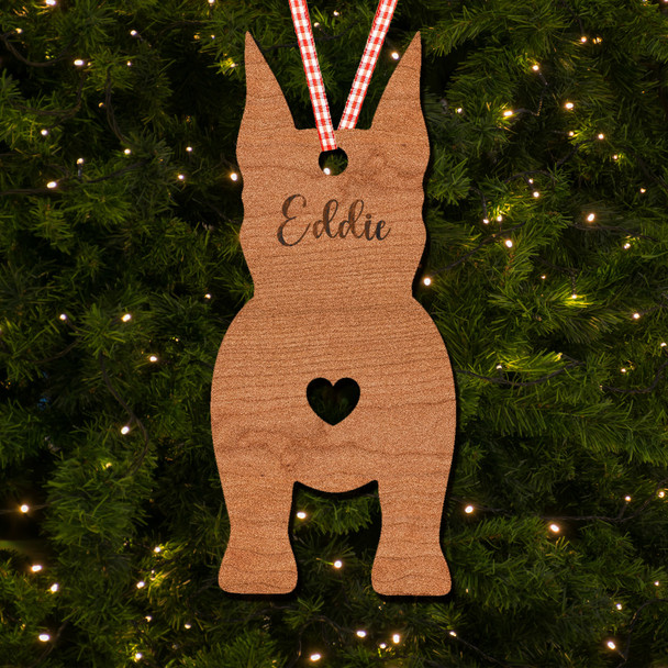 Boxer with Cropped Ear Dog Bauble Ornament Christmas Tree Decoration