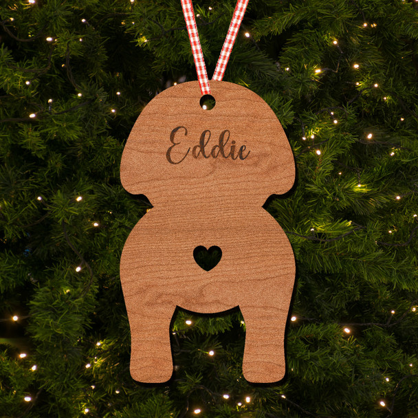 Bichon Frise Dog Bauble Dog Bum Ornament Personalised Christmas Tree Decoration