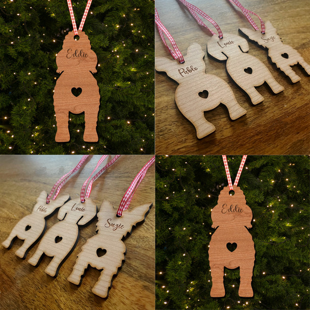 Bedlington Terrier Dog Bauble Ornament Personalised Christmas Tree Decoration
