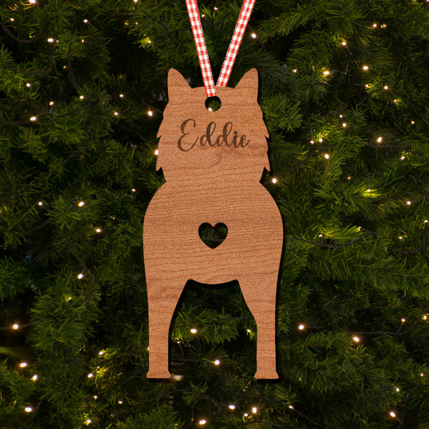 Norwegian Elkhound Dog Bauble Ornament Personalised Christmas Tree Decoration