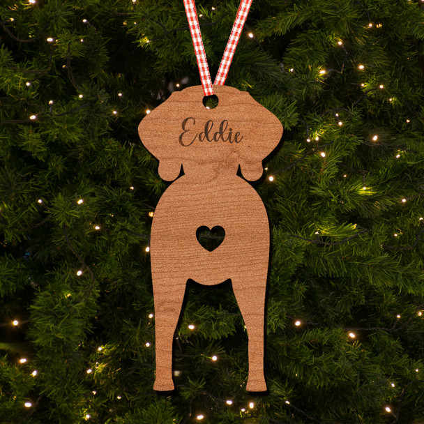 Weimaraner Dog Bauble Dog Bum Ornament Personalised Christmas Tree Decoration