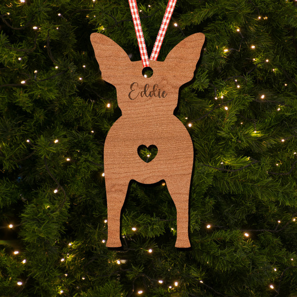 Chihuahua Dog Bauble Dog Bum Ornament Personalised Christmas Tree Decoration