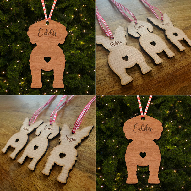 Schnoodle Dog Bauble Dog Bum Ornament Personalised Christmas Tree Decoration