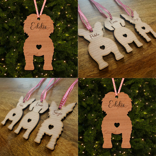 Toy Aussiedoodle Dog Bauble Ornament Personalised Christmas Tree Decoration