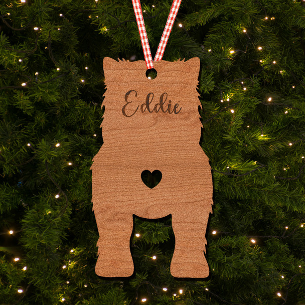 Keeshond Dog Bauble Dog Bum Ornament Personalised Christmas Tree Decoration