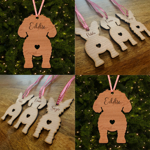 Maltipoo Dog Bauble Dog Bum Ornament Personalised Christmas Tree Decoration