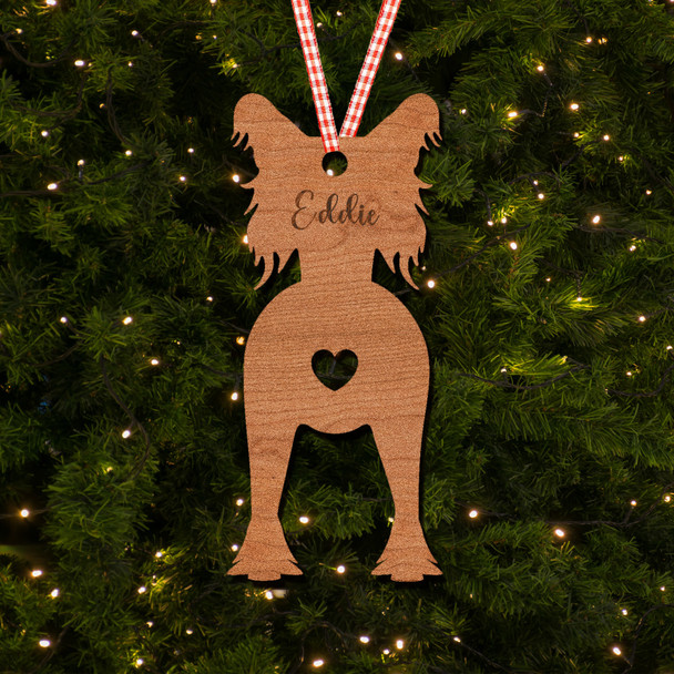 Chinese Crested Dog Bauble Ornament Personalised Christmas Tree Decoration