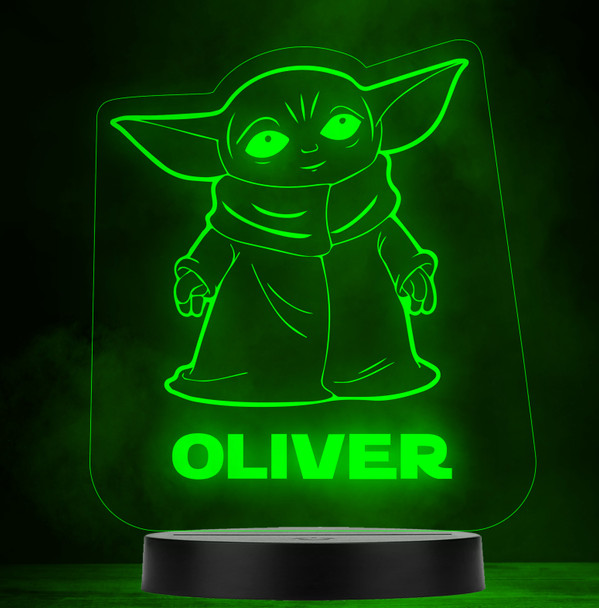 Baby Yoda Star Wars Film Character Personalised Colour Change Lamp Night Light