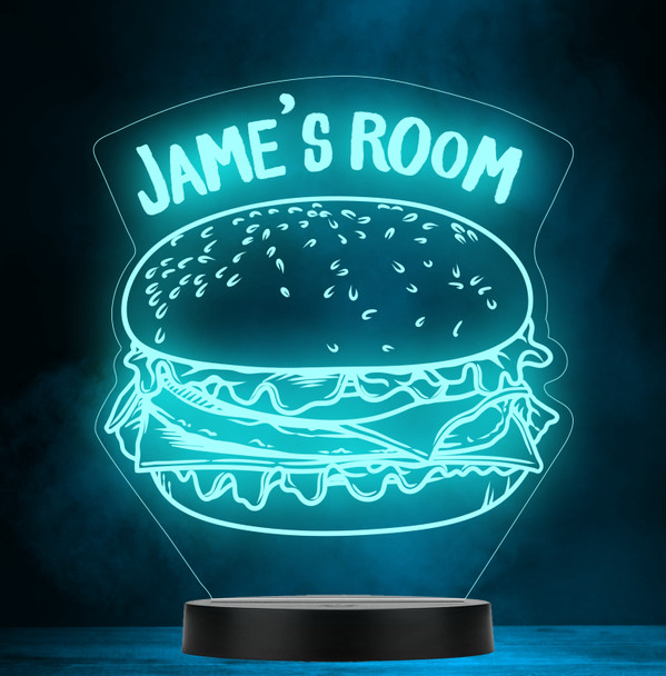 Burger Fast Food Lover Personalised Gift Colour Changing Led Lamp Night Light