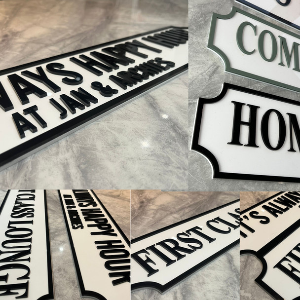 Any Name Man Cave Bar Any Colour Any Text 3D Train Style Street Home Sign