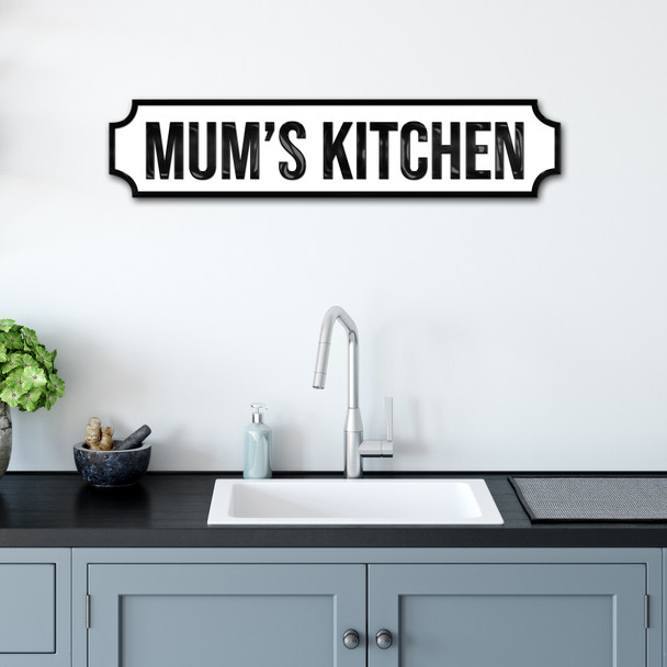 Mum's Kitchen Family Any Colour Any Text 3D Train Style Street Home Sign