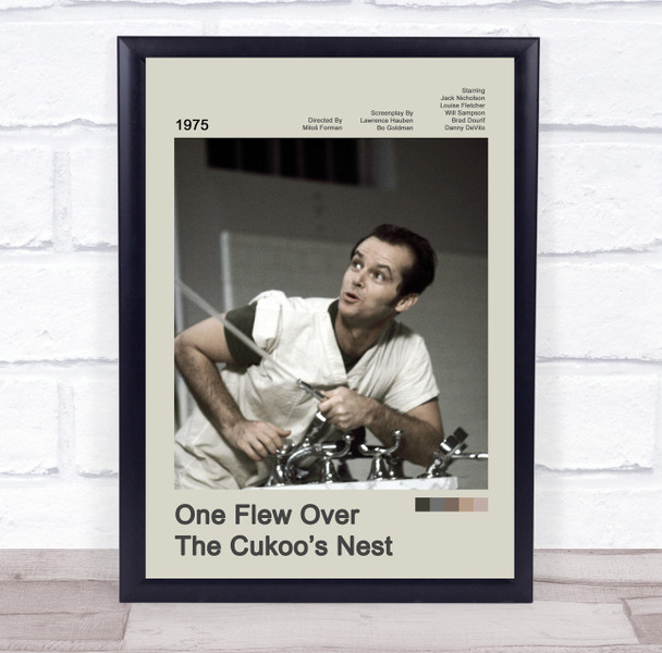 One Flew Over The Cukoo's Nest Movie Polaroid Vintage Film Wall Art Poster Print