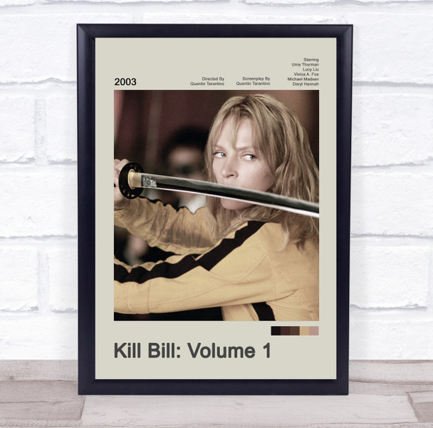 Kill Bill Volume 1 Movie Polaroid Vintage Film Wall Art Poster Print