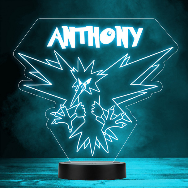 Pokemon Zapdos Personalised Gift Colour Changing LED Lamp Night Light