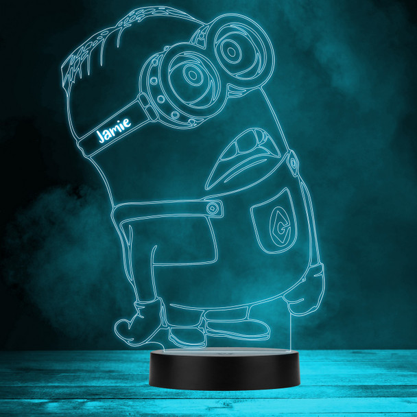 Shocked Minion Funny Despicable Me Personalised Gift Any Colour LED Night Light