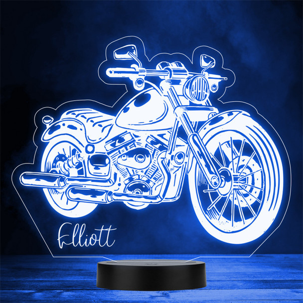 Vintage Motorcycle Personalised Gift Colour Changing LED Lamp Night Light