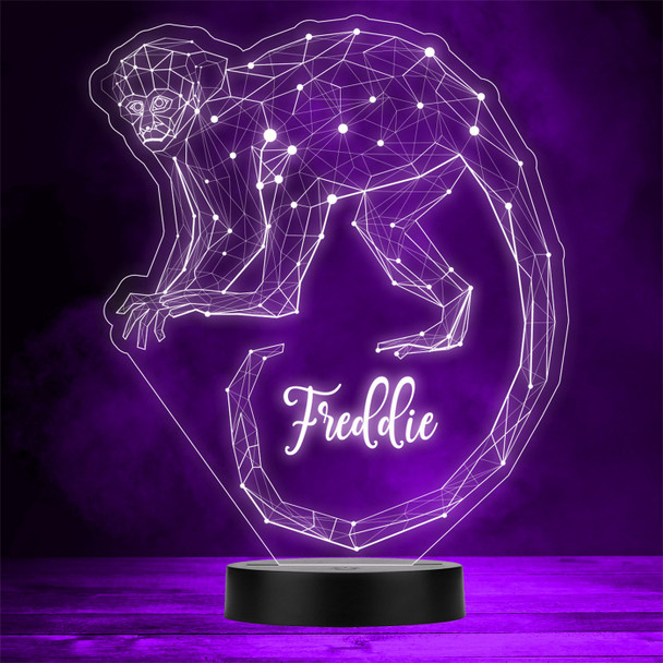 3D Style Geometric Monkey Personalised Gift Colour Changing LED Lamp Night Light