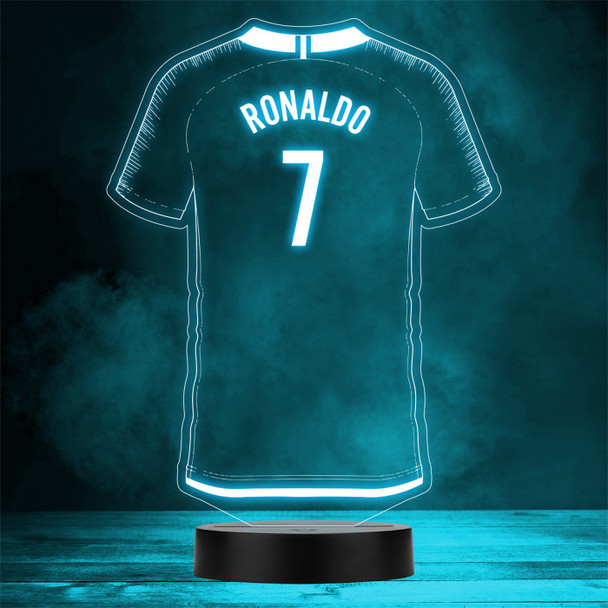 Football Shirt Ronaldo Sports Fan World Cup Personalised Gift Colour Night Light