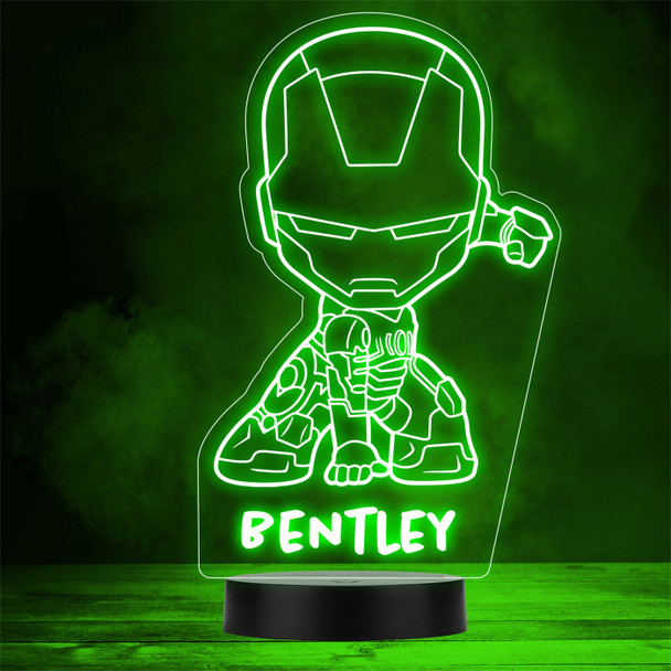 Baby Hero Iron Man Superhero Personalised Gift Colour Change LED Night Light