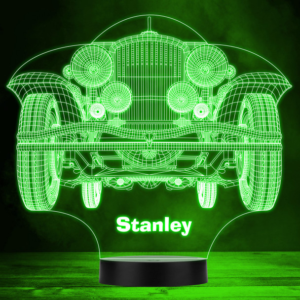 Classic Car Front Motor Fan Personalised Gift Colour Change LED Lamp Night Light